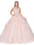 Dancing Queen - 1278 Sweetheart Cap Sleeves Ruffled Quinceanera Gown In Pink