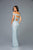 Scala - 48985 Sequined Off-Shoulder Fitted Dress In Blue
