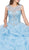 Dancing Queen - 1283 Sleeveless Bejeweled Ruffled Quinceanera Ballgown In Blue