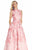 Ashley Lauren - 1283 A-Line Brocade Evening Dress in Pink