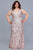 Shail K - 1283W Bedazzled V-neck Empire Waist Sheath Dress In Pink