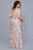 Shail K - 1283W Bedazzled V-neck Empire Waist Sheath Dress In Pink