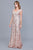 Shail K - 1283W Bedazzled V-neck Empire Waist Sheath Dress In Pink