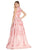 Ashley Lauren - 1283 A-Line Brocade Evening Dress in Pink
