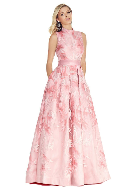 Ashley Lauren - 1283 A-Line Brocade Evening Dress in Pink