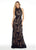 Ashley Lauren - 1284 Embroidered Stretch Knit Evening Dress in Black