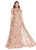 Ashley Lauren - 1284 Embroidered Stretch Knit Evening Dress in Pink