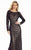 Ashley Lauren - 1285 Long Sleeves Sequined Evening Dress in Black