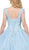 Dancing Queen - 1287 Scallop Trimmed Cap Sleeve Lace Ballgown In Blue