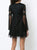 Aidan Mattox - MN1E202454 Floral Lace Long Sleeve Pleated A-line Dress In Black