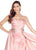 Ashley Lauren - 1289 Bedazzled Brocade A-line Dress With Overskirt in Pink and Multi-Color