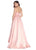 Ashley Lauren - 1289 Bedazzled Brocade A-line Dress With Overskirt in Pink and Multi-Color