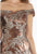 Gia Franco - 12903 Sequined Off-Shoulder Trumpet Dress In Brown