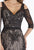 Gia Franco - 12904 Applique Plunging V-neck Trumpet Dress In Black