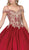 Dancing Queen - 1291 Appliqued Off-Shoulder Evening Gown in Red
