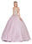 Dancing Queen - 1291 Appliqued Off-Shoulder Evening Gown in Pink