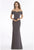 Gia Franco - 12916 Off-Shoulder Pleated Evening Gown In Gray