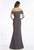 Gia Franco - 12916 Off-Shoulder Pleated Evening Gown In Gray