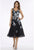 Gia Franco - 12918 Floral Embroidered V-neck A-line Dress In Black and Blue