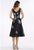 Gia Franco - 12918 Floral Embroidered V-neck A-line Dress In Black and Blue