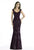 Gia Franco - 12919 Lace Plunging V-neck Trumpet Dress In Purple