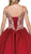 Dancing Queen - 1291 Appliqued Off-Shoulder Evening Gown in Red
