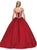 Dancing Queen - 1291 Appliqued Off-Shoulder Evening Gown in Red
