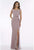 Gia Franco - Embellished Bateau Trumpet Gown With Slit 12921 In Purple