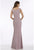 Gia Franco - 12921 Embellished Bateau Trumpet Dress With Slit In Brown