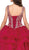 Dancing Queen - 1292 Elegant Embellished V-neck Quinceanera Ballgown In Red
