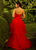 Ashley Lauren - 1293 Strapless Layered Tulle A-line Dress in Red