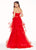 Ashley Lauren - 1293 Strapless Layered Tulle A-line Dress in Red