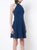 Aidan Mattox - MN1E202466 Lace High Halter A-line Cocktail Dress In Blue