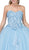 Dancing Queen - 1296 Floral Applique Sweetheart Quinceanera Ballgown In Blue
