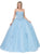 Dancing Queen - 1296 Floral Applique Sweetheart Quinceanera Ballgown In Blue