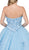 Dancing Queen - 1296 Floral Applique Sweetheart Quinceanera Ballgown In Blue
