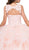 Dancing Queen - 1297 Floral Lace Jewel Layered Quinceanera Ballgown In Pink