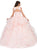 Dancing Queen - 1297 Floral Lace Jewel Layered Quinceanera Ballgown In Pink