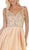 May Queen - MQ1632 Beaded V-Neck Pleated Ballgown In Nude