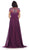 Bejeweled Cap Sleeve Illusion Scoop Evening Dress