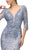Cinderella Divine - 6481 Beaded Lace Plunging V Neck Dress In Blue