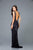 Scala - 60003 Beaded Illusion Bateau Sheath Dress In Blue