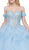 Dancing Queen - 1301 Embellished Sweetheart Ruffled Ballgown in Blue