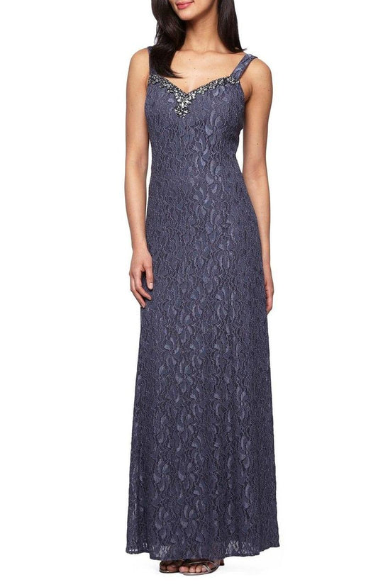 Alex Evenings - Sweetheart Neckline with Bolero Dress 2121485 in Blue