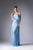 Cinderella Divine - 13010 Straight Across Chiffon A-Line Evening Dress In Blue