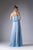 Cinderella Divine - 13010 Straight Across Chiffon A-Line Evening Dress In Blue