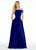 Ashley Lauren - 1301 Off the Shoulder Velvet Ball Gown in Blue