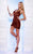 MNM Couture - 1302 Ruched Metallic Sheath Dress In Red