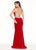 Ashley Lauren - 1302 Beaded Velvet Halter Prom Dress in Red