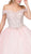 Dancing Queen - 1303 Crystal Beaded Off-Shoulder Quinceanera Ballgown in Pink
